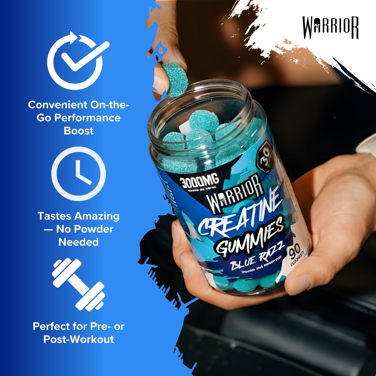 Warrior - Creatine Gummies - 90 Gummies (3000mg per servering)