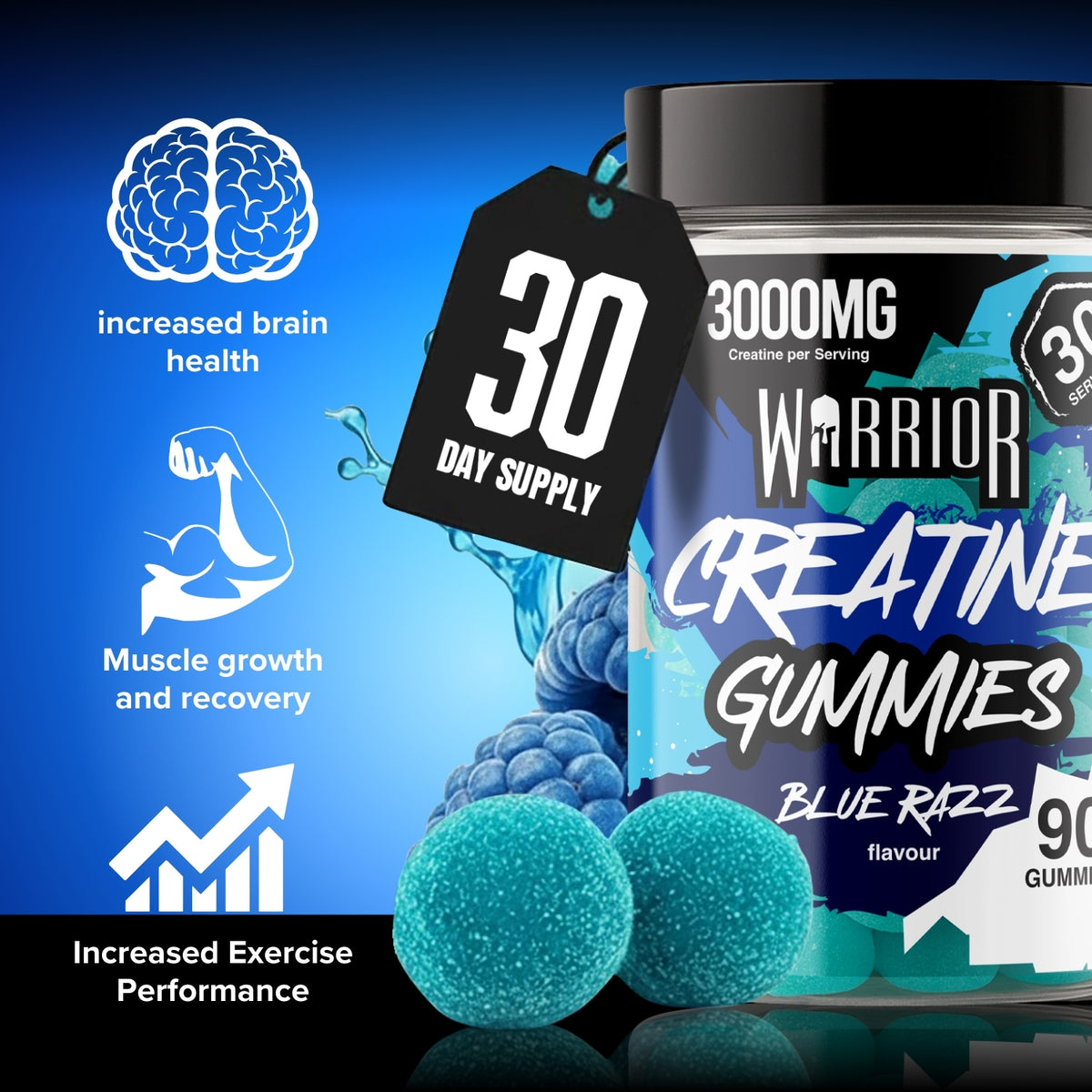 Warrior - Creatine Gummies - 90 Gummies (3000mg per servering)